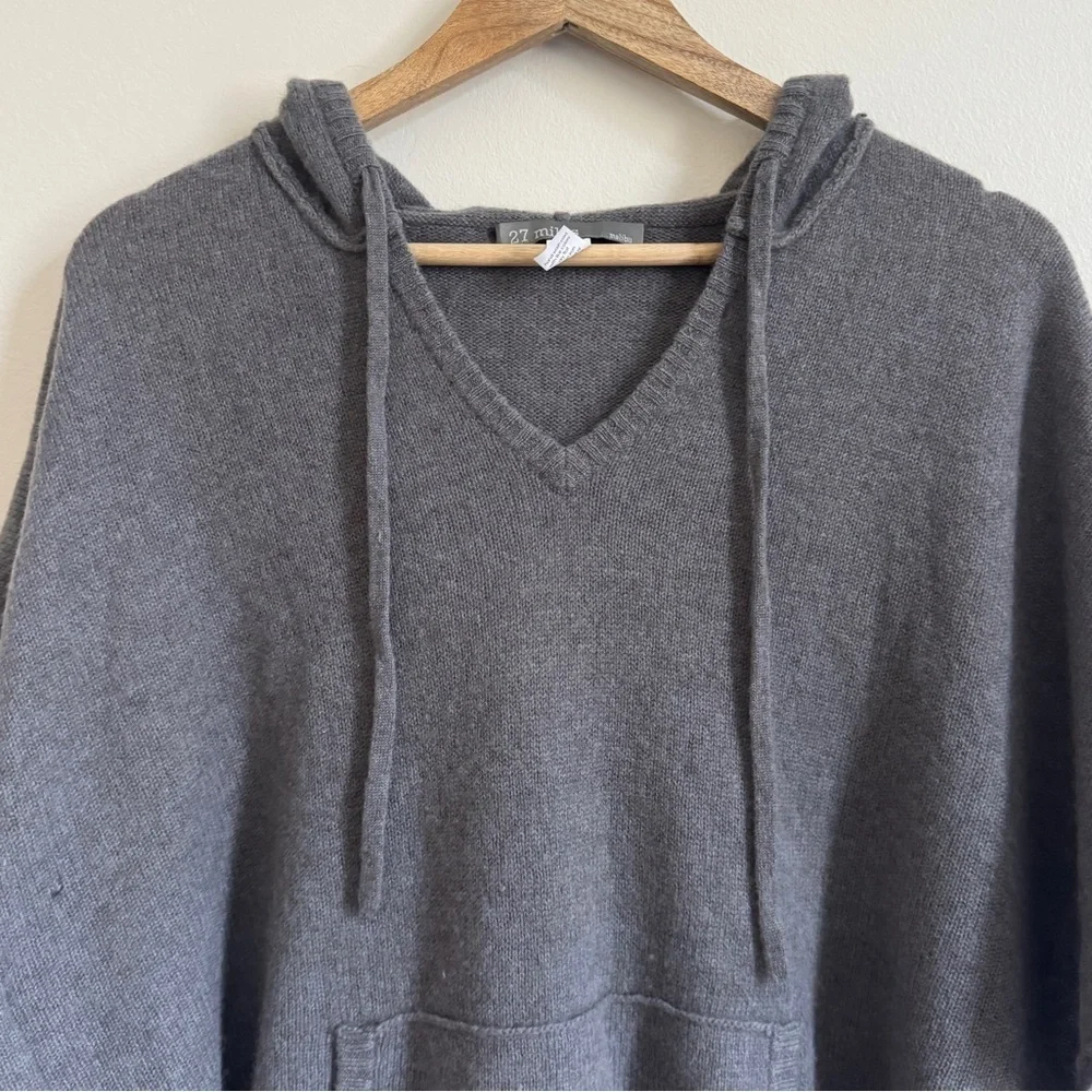 27 Miles Malibu 100% Cashmere Sweater Size Small Oversized Hoodie Gray women’s